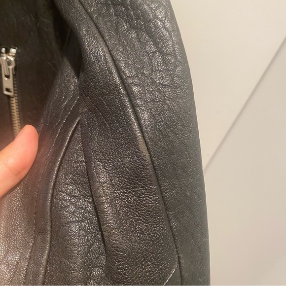Mackage for Aritzia Pebbled Genuine Lambskin Leather Moto Jacket - Picture 9 of 13